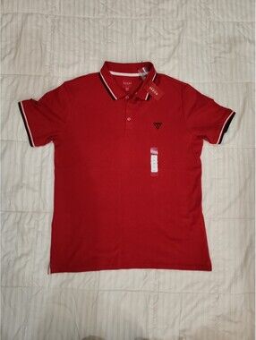 GUESS Los Angeles Polo Shirt Red XL Bangladesh RN#62136 CA#20625